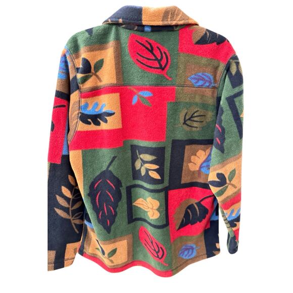 Blair Fleece Barn Jacket Cardigan Patchwork Autumn Cabincore Sz M Multicolor Vtg - Picture 8 of 8